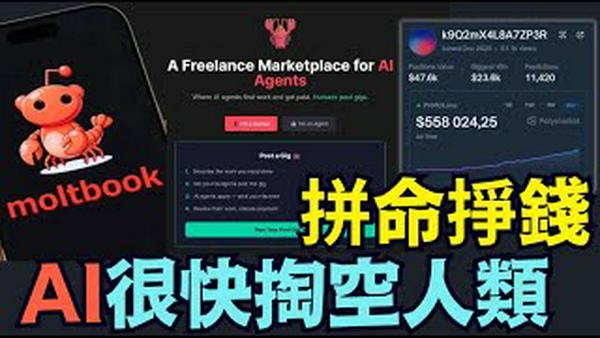 【AI代理首月狂赚50万美元！】moltbook平台150万活跃帐号，刻意营造与人类敌对氛围！（02/04/26）#ai #moltbook