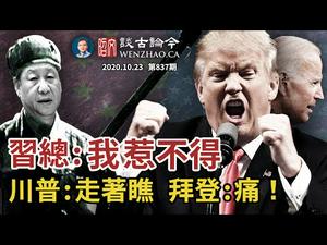 最后辩论拜登痛点被击中，新爆料要掀滔天浪！习近平说「中国人民惹不得」、川普呛「走著瞧」（文昭谈古论今20201023第837期）
