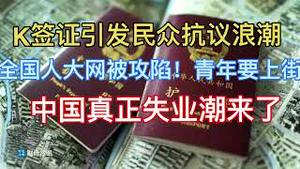 突发！K签证引发民众抗议浪潮！全国人大网被攻陷！大量青年要上街！中国真正失业潮来了