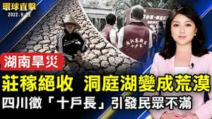 湖南旱灾 庄稼绝收 洞庭湖变成荒漠；四川征「十户长」引发民众不满；港人悼念女王 一男子吹奏《愿荣光归香港》被逮捕；庆詹姆斯‧邦德60周年 制片人好莱坞留手印。【 #环球直击 】| #新唐人电视台